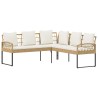 Ensemble de canapé de jardin avec coussin 2 pcs Naturel 549811549811