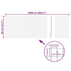 Clôture euro Acier 25 x 0,8 m Gris 549816549816
