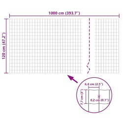 Clôture euro Acier 10 x 1,2 m Gris 549818549818