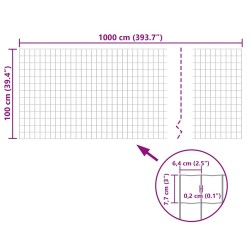 Clôture euro Acier 10 x 1 m Gris 549819549819