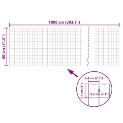 Clôture euro Acier 10 x 0,8 m Gris  549820549820