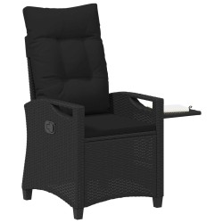 Chaise de jardin inclinable Noir 56 x 60 x 112 cm polyrotin 549832549832