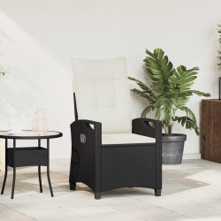 Chaise de jardin inclinable Noir et Crème 56 x 60 x 112 cm 549833549833