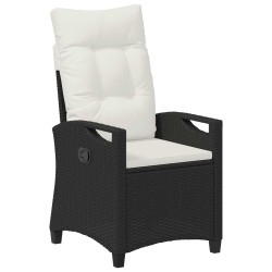 Chaise de jardin inclinable Noir et Crème 56 x 60 x 112 cm 549833549833