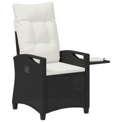 Chaise de jardin inclinable Noir et Crème 56 x 60 x 112 cm 549833549833