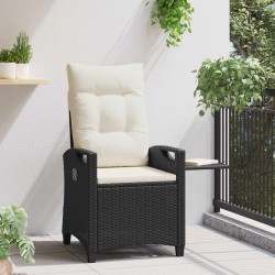 Chaise de jardin inclinable Noir et Crème 56 x 60 x 112 cm 549833549833