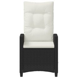 Chaise de jardin inclinable Noir et Crème 56 x 60 x 112 cm 549833549833