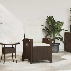 Chaise de jardin inclinable Marron et Crème 56 x 60 x 112 cm 549834549834