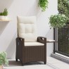 Chaise de jardin inclinable Marron et Crème 56 x 60 x 112 cm 549834549834