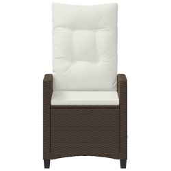 Chaise de jardin inclinable Marron et Crème 56 x 60 x 112 cm 549834549834