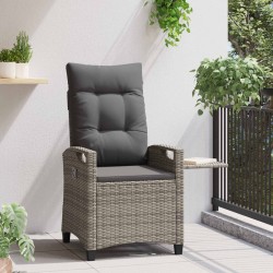 Chaise de jardin inclinable Gris et Gris foncé 56 x 60 x 112 cm 549835549835