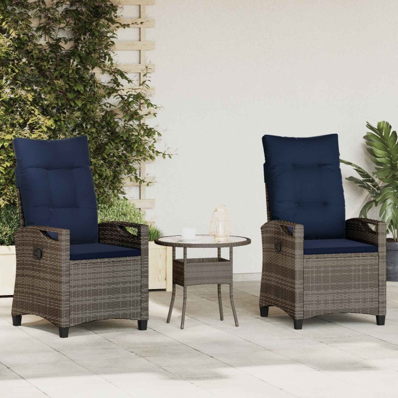 Chaise de jardin 2 pcs gris et bleu marine 56 x 60 x 112 cm 549836549836