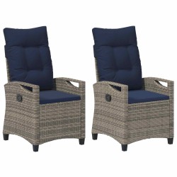 Chaise de jardin 2 pcs gris et bleu marine 56 x 60 x 112 cm 549836549836