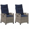 Chaise de jardin 2 pcs gris et bleu marine 56 x 60 x 112 cm 549836549836