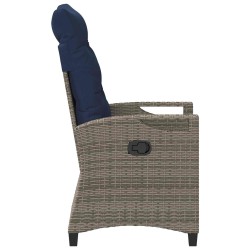 Chaise de jardin 2 pcs gris et bleu marine 56 x 60 x 112 cm 549836549836