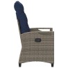 Chaise de jardin 2 pcs gris et bleu marine 56 x 60 x 112 cm 549836549836