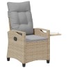 Chaise de jardin inclinable Beige et Gris clair polyrotin 549837549837