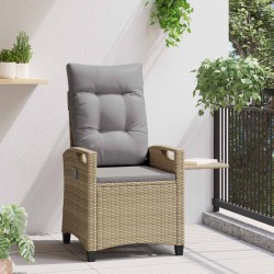 Chaise de jardin inclinable Beige et Gris clair polyrotin 549837549837