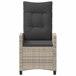 Chaise de jardin inclinable Gris clair et gris foncé polyrotin 549838549838