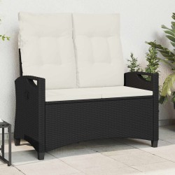 Banc de jardin avec oreiller Noir et Crème 105 x 60 x 112 cm 549841549841
