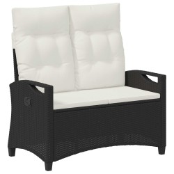Banc de jardin avec oreiller Noir et Crème 105 x 60 x 112 cm 549841549841