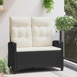 Banc de jardin avec oreiller Noir et Crème 105 x 60 x 112 cm 549841549841