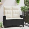 Banc de jardin avec oreiller Noir et Crème 105 x 60 x 112 cm 549841549841