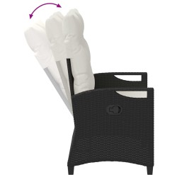 Banc de jardin avec oreiller Noir et Crème 105 x 60 x 112 cm 549841549841