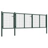 Portail de jardin en acier vert 400 x 100 cm 549843549843
