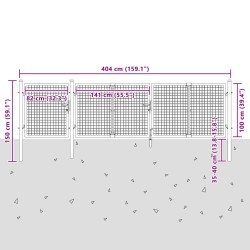 Portail de jardin en acier vert 400 x 100 cm 549843549843