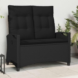 Banc de jardin Noir 105 x 60 x 112 cm Acier et Polyester 549854549854
