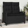 Banc de jardin Noir 105 x 60 x 112 cm Acier et Polyester 549854549854