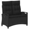 Banc de jardin Noir 105 x 60 x 112 cm Acier et Polyester 549854549854