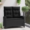 Banc de jardin Noir 105 x 60 x 112 cm Acier et Polyester 549854549854