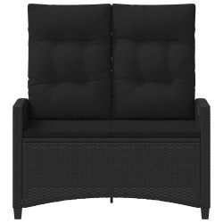 Banc de jardin Noir 105 x 60 x 112 cm Acier et Polyester 549854549854