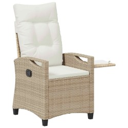 Chaise de jardin inclinable Beige et crème 56 x 60 x 112 cm 549855549855