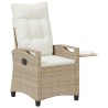 Chaise de jardin inclinable Beige et crème 56 x 60 x 112 cm 549855549855