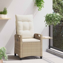 Chaise de jardin inclinable Beige et crème 56 x 60 x 112 cm 549855549855