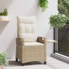 Chaise de jardin inclinable Beige et crème 56 x 60 x 112 cm 549855549855