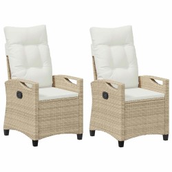 Chaise de jardin 2 pcs Beige et crème 56 x 60 x 112 cm 549863549863