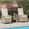 Chaise de jardin 2 pcs Beige et crème 56 x 60 x 112 cm 549863549863