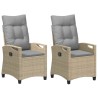 Chaise de jardin 2 pcs Beige et Gris clair 56 x 60 x 112 cm 549872549872