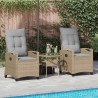 Chaise de jardin 2 pcs Beige et Gris clair 56 x 60 x 112 cm 549872549872