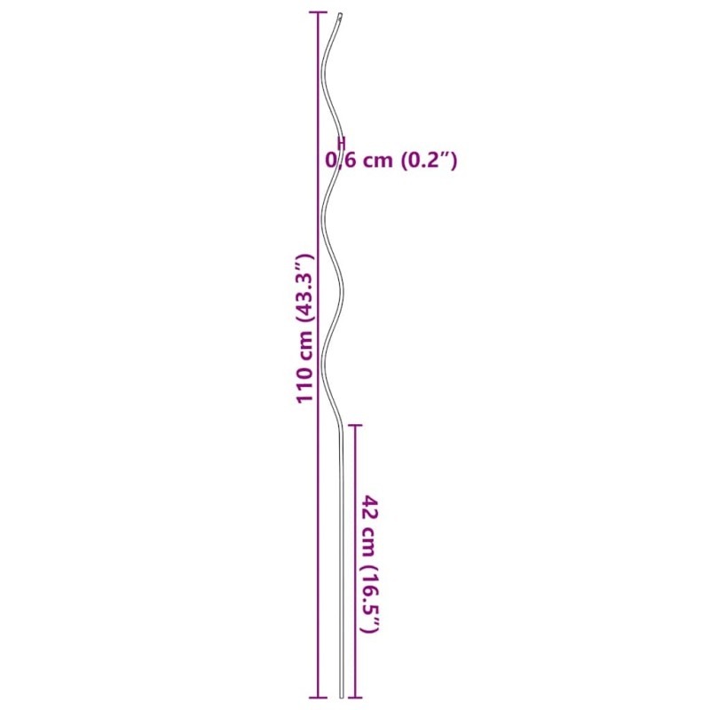 Supports de plantes en spirale 20 pcs Acier galvanisé 110 cm 549873549873