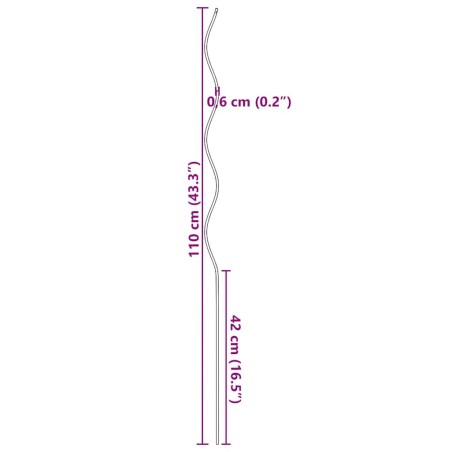 Supports de plantes en spirale 20 pcs Acier galvanisé 110 cm 549873549873