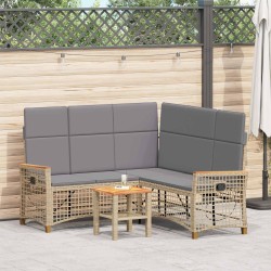 Ensemble de canapés inclinables de jardin Beige et Gris clair 549876549876