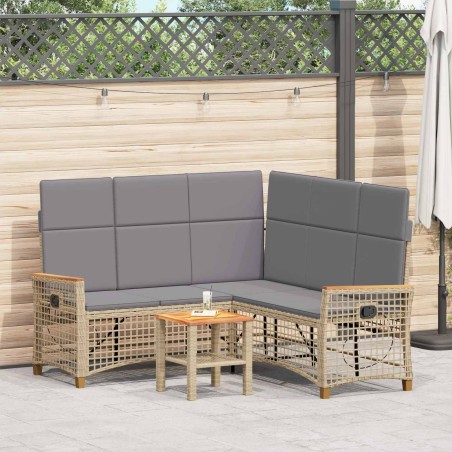 Ensemble de canapés inclinables de jardin Beige et Gris clair 549876549876