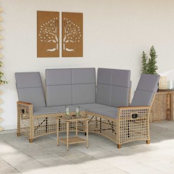 Ensemble de canapés inclinables de jardin Beige et Gris clair 549876549876