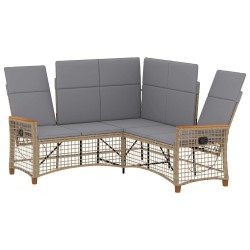 Ensemble de canapés inclinables de jardin Beige et Gris clair 549876549876