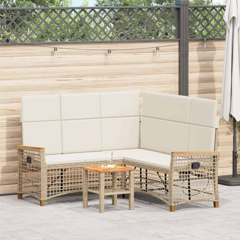 Ensemble de canapés inclinables de jardin Beige et blanc crème 549877549877